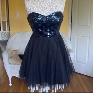 Teeze Me Black and Blue Sequin Dress